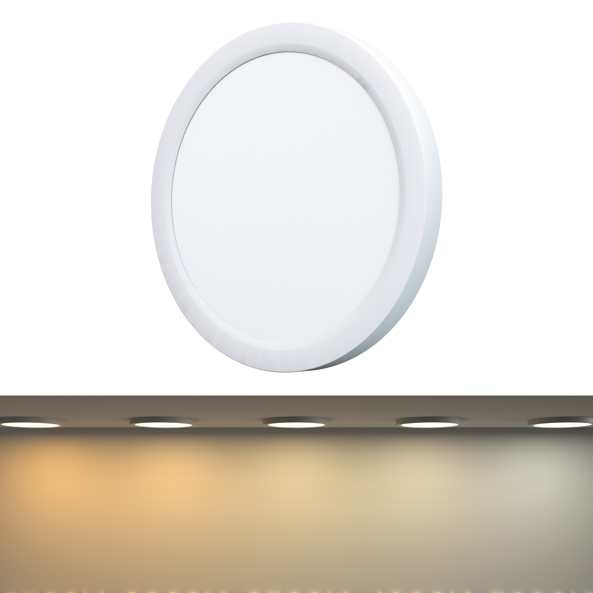 9 inch Wet Location Rated Low Profile Flush Mount Ceiling Light 1200LM Round LED Edgelite Low Glared Slim Surface Mount light