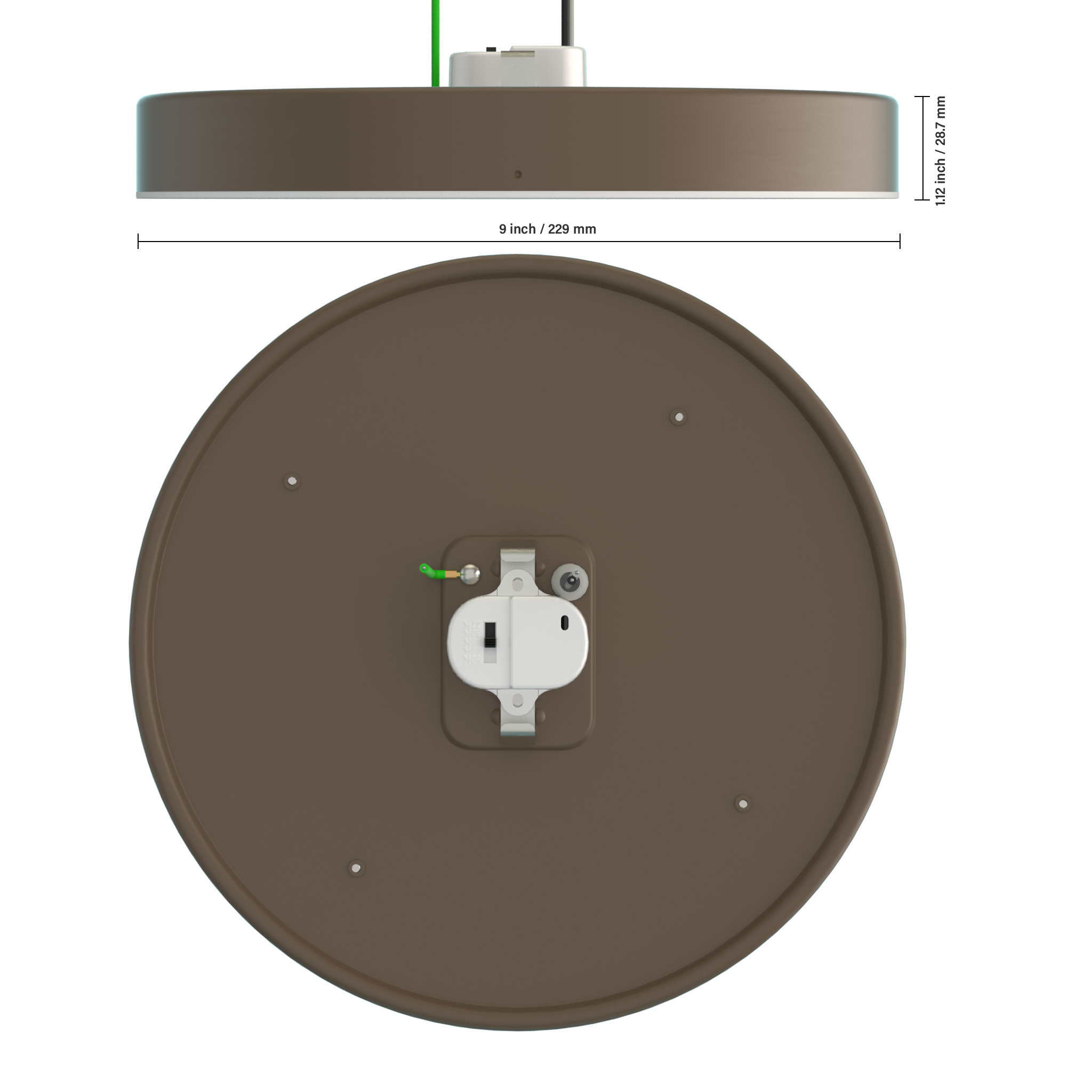 9 Inch 1200LM 18W Flush Mount LED Ceiling Light , 5CCT Selectable Dimmable Frameless Flush Mount Ceiling Light, DOB Technology