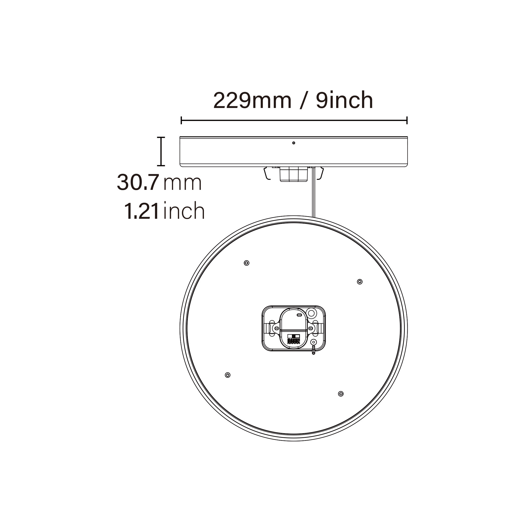 9 Inch 1200LM 18W Flush Mount LED Ceiling Light , 5CCT Selectable Dimmable Frameless Flush Mount Ceiling Light, DOB Technology