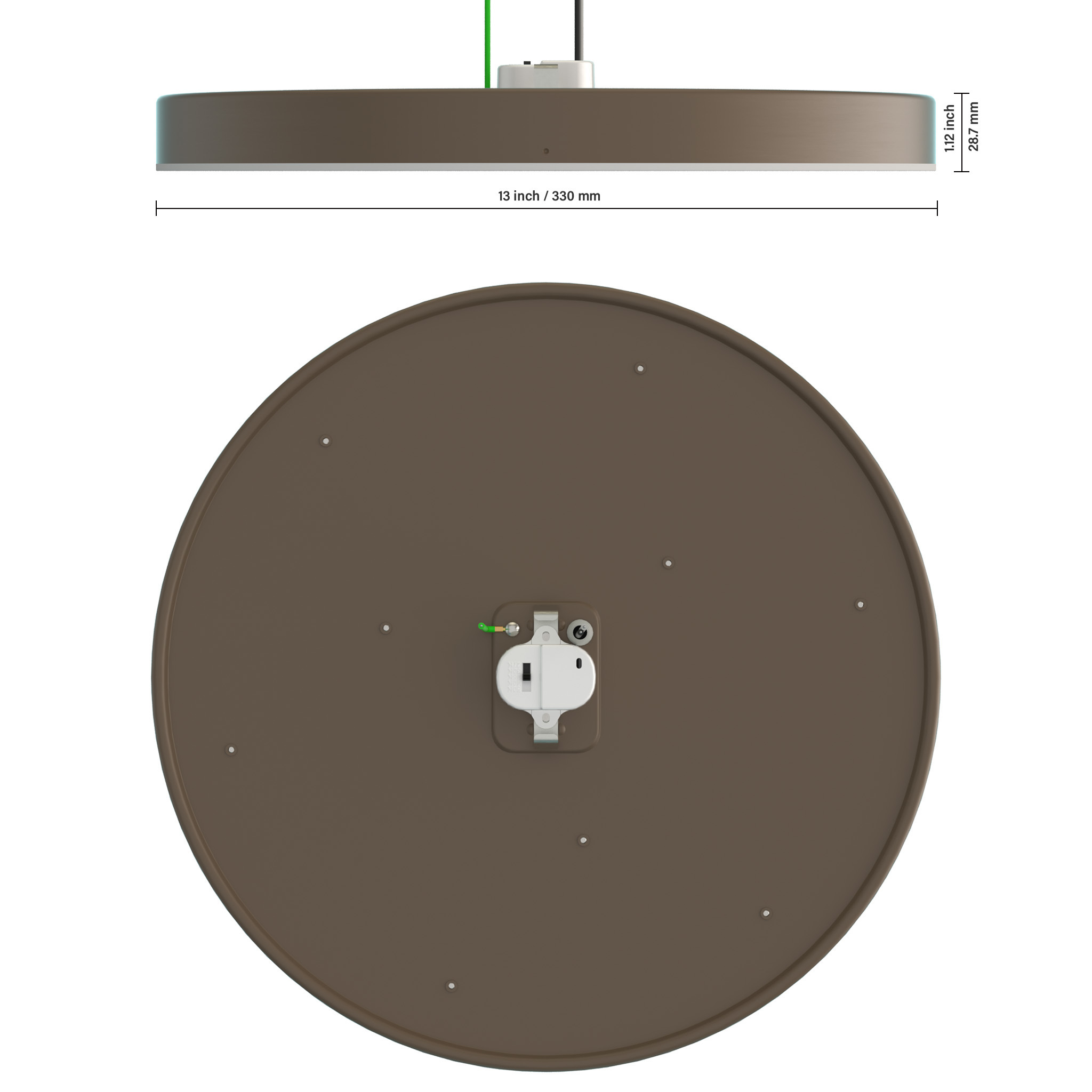 13 Inch 1650LM 25W Flush Mount LED Ceiling Light,5CCT Color Changing Dimmable Frameless Flush Mount Ceiling Light,Damp/Wet Rated