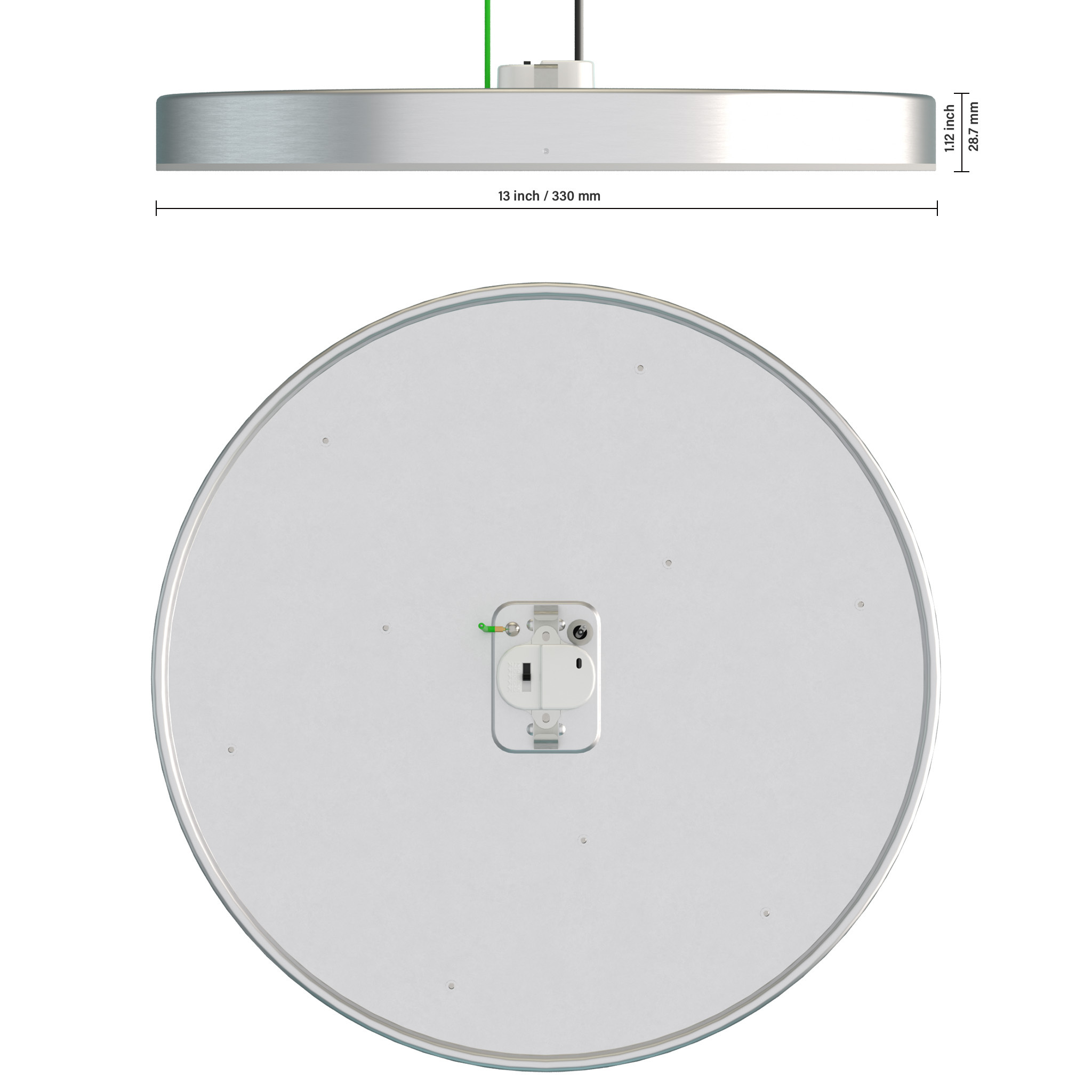 13 Inch Trimless Surface Mount Ceiling Light Adjustable 2700K-5000K, 5CCT, CRI90+, 2000LM, Dimmable, ETL, Wet Location