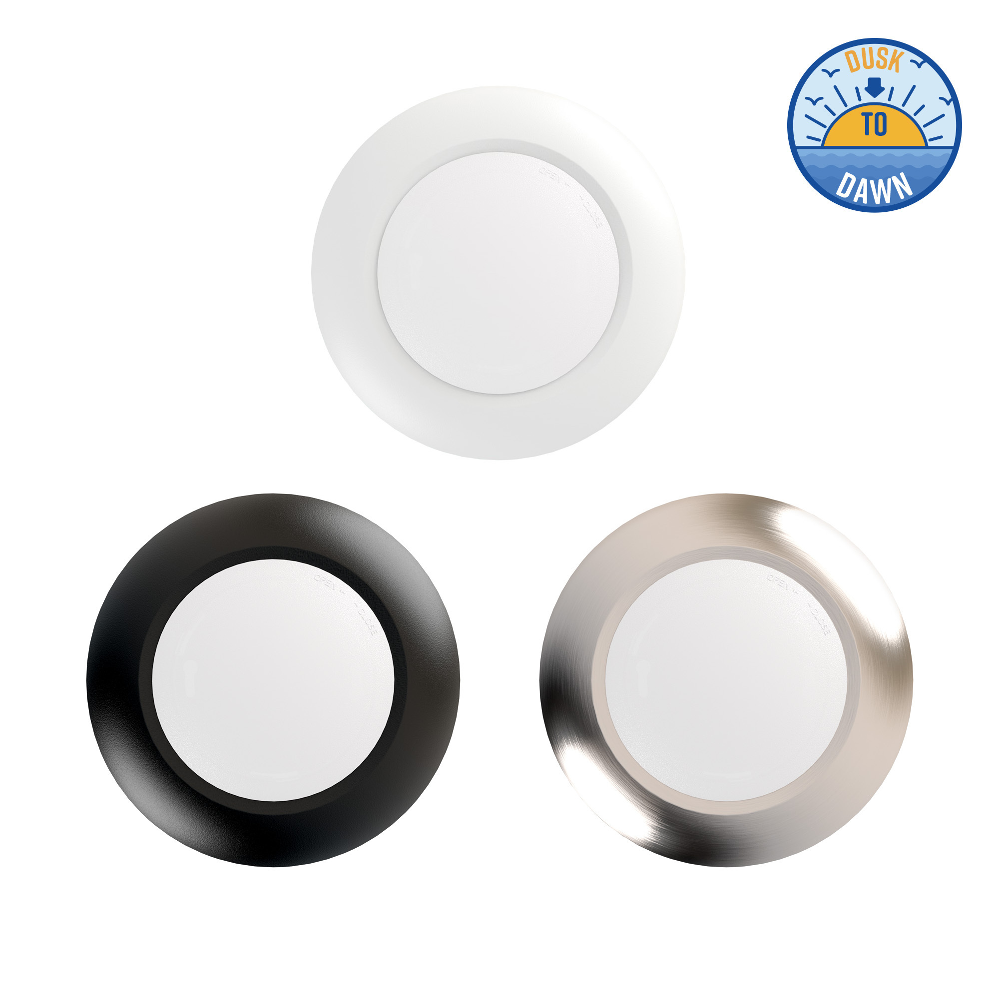 Dusk to Dawn Low Profile LED Disc Light 4 Inch, Non Dimmable Flush Mount Ceiling Light, Wet Rated, ETL & Energy Star