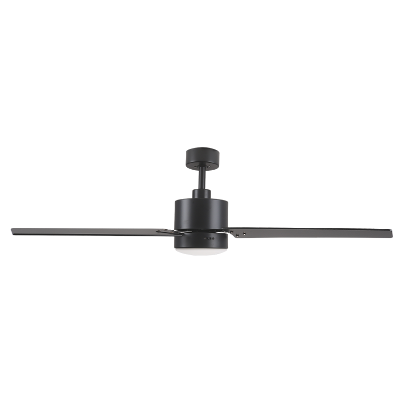 52 Inch Black Modern Ceiling Fan with Light 3 Blades and Remote Control, Multi Speed Noiseless Reversible AC Motor ETL