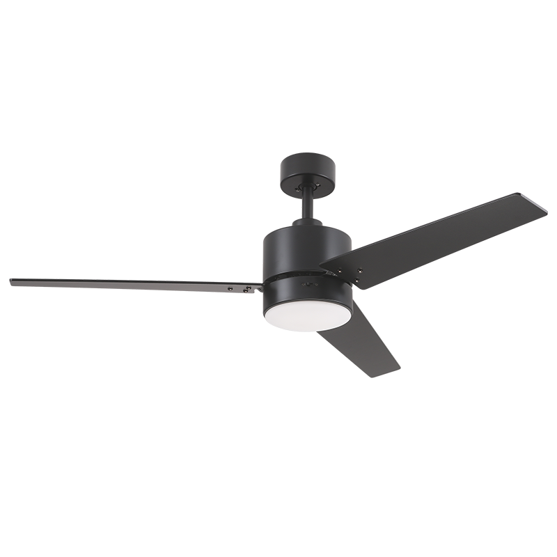 Ceiling Fan with Light and Pull Chain 52 Inch Contemporary Fixture with LED Bulbs Included Downrod Modern  Steel with 3 Blades