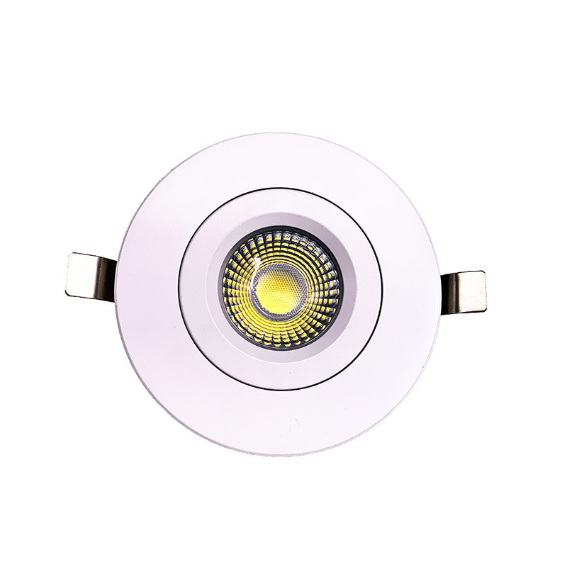 ETL eyeball COB 4 inch LED adjustable rotational die casting flat recessed gimbal  light wet location IC rated