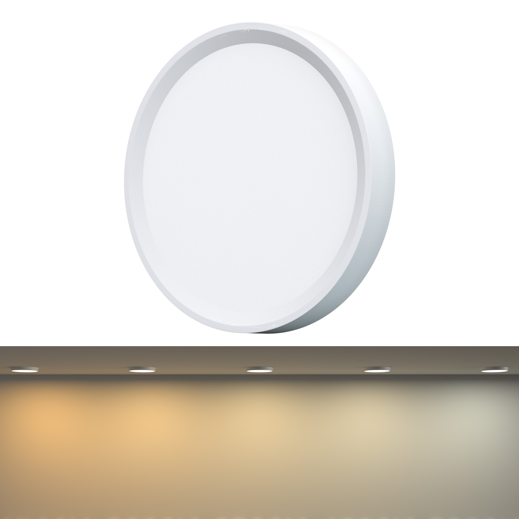 5 Inch Led Ceiling Lights Surface Mount, Dimmable Flat Panel Ceiling Light 5CCT, 10W 650LM for Wet Location Outdoor & Indoor