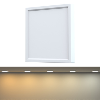 ETL 6 Inch LED Square Edgelit Slim Surface Mount Ceiling Light Fixture, 120VAC, 15W, 2700K-5000K, 930LM, Dimmable, Wet Location