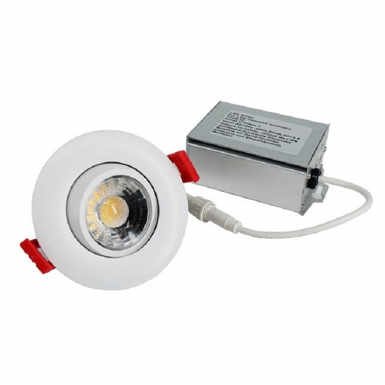 ETL 3 inch 7w recessed led gimbal down light cob ceiling ic rated true color rotating recessed led gimbal downlights