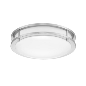 ETL certification 10 INCH Brush Nickle finished 5CCT FLUSH MOUNT DOUBLE RING DIMMABLE CEILING LIGHT FIXTURE FOR DAMPLOCATION