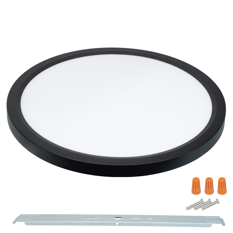 Black Surface Mounted 16inch 30W Led Ceiling light and Edge-lit Round Flush Mount Flat Panel Light