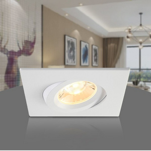 4'' Square COB Recessed 11W White Fixtures Gimbal Slim LED Downlight CRI90 with Junction Box for Wet Location ETL