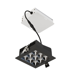 ETL 3x3 Cells 9 Lights Black LED Die Casting Square Recessed Downlight and 27W Multi Spot Light for Wet Application