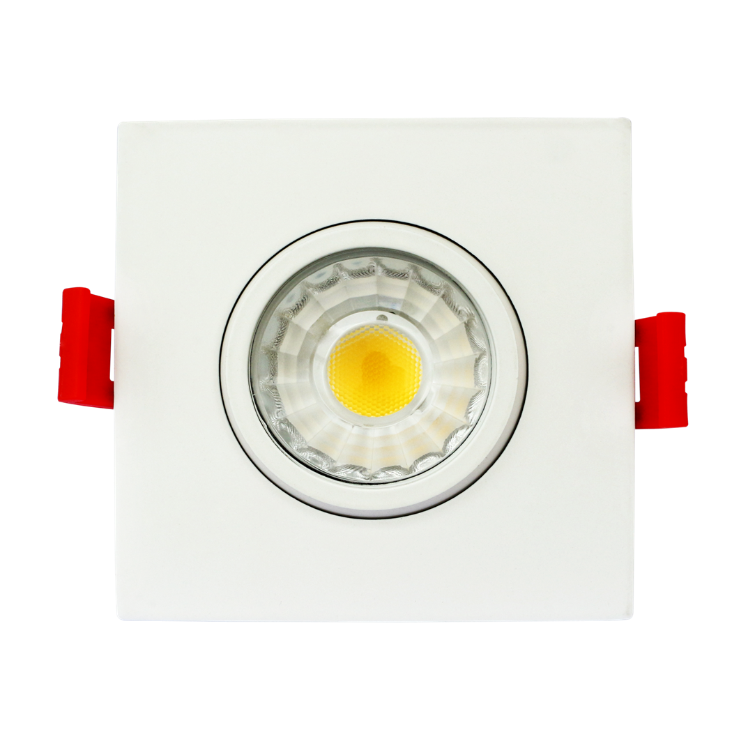 4'' Square COB Recessed 11W White Fixtures Gimbal Slim LED Downlight CRI90 with Junction Box for Wet Location ETL