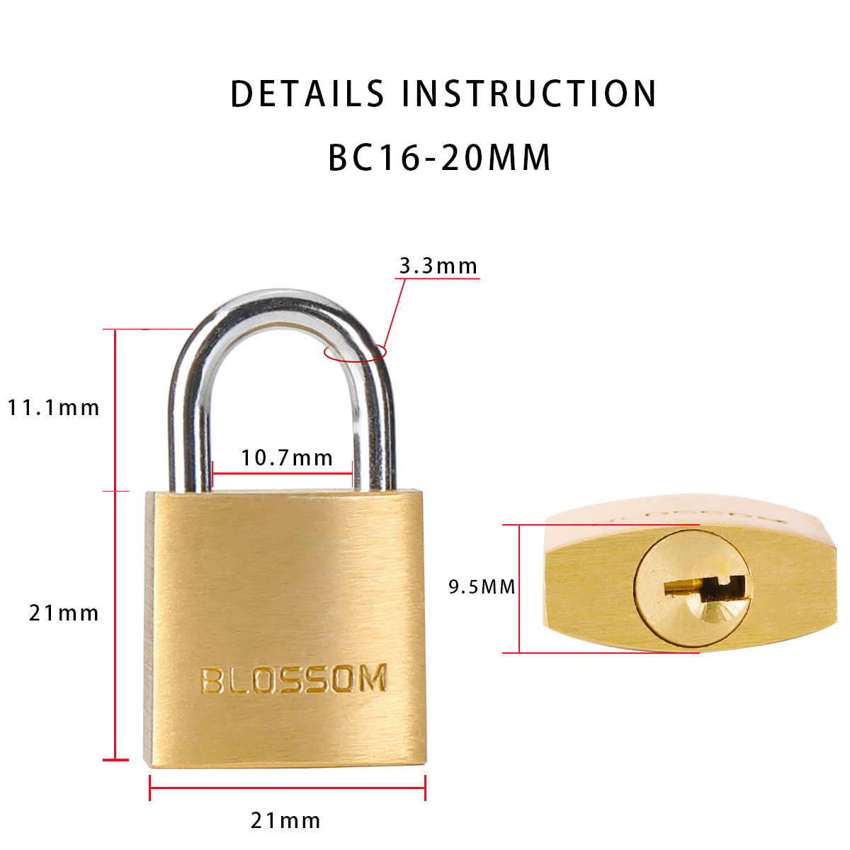 BC16 20MM Candado Custom Lock Top Security Pad Lock High Safety Padlocks Keyed Alike Small  Mini Cheap Copper Brass Padlock