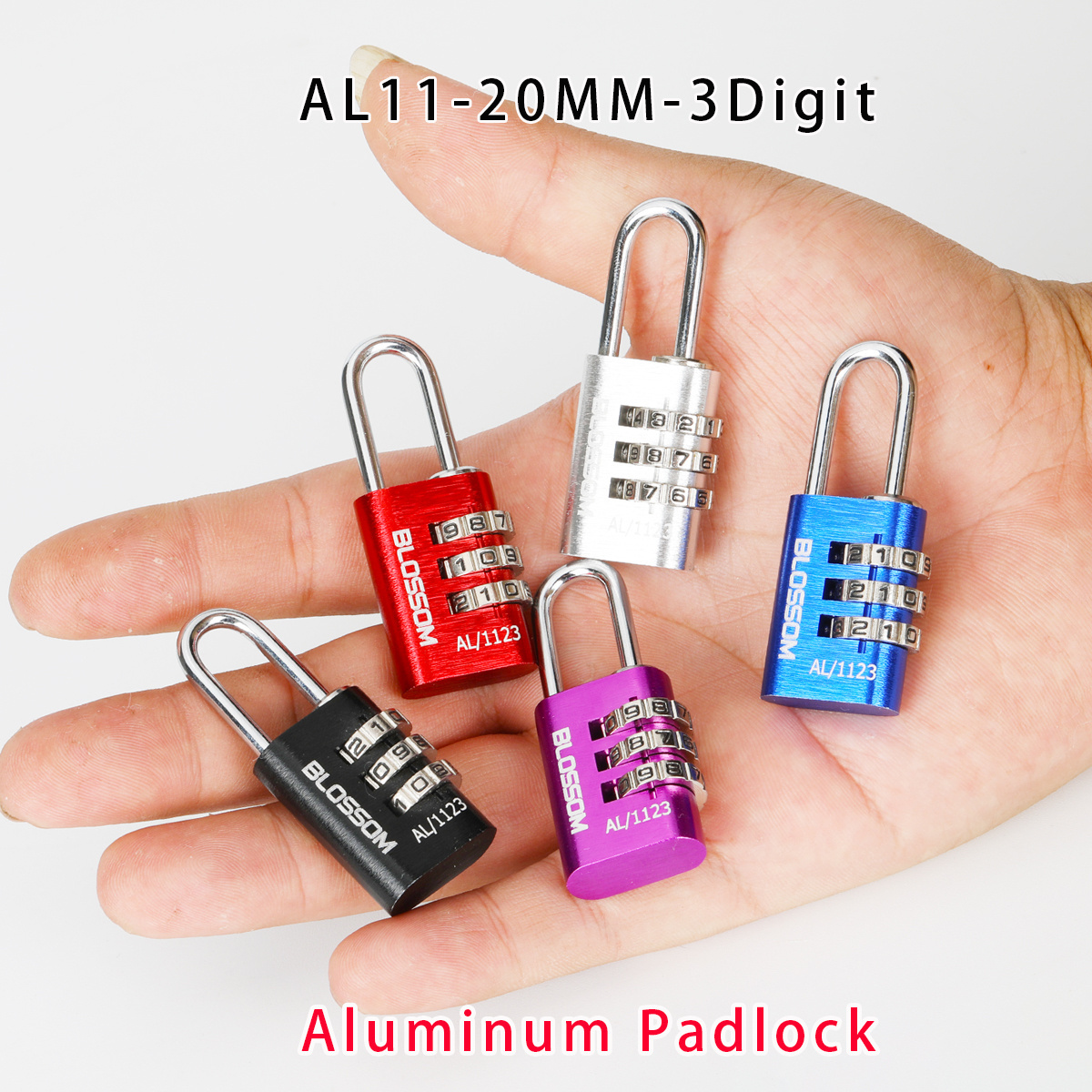 AL11 20MM 3 Digit Password Pad Lock Code Outdoor Travel Luggage Padlocks Cabinet Bags Cases Aluminum Combination Digital Padlock