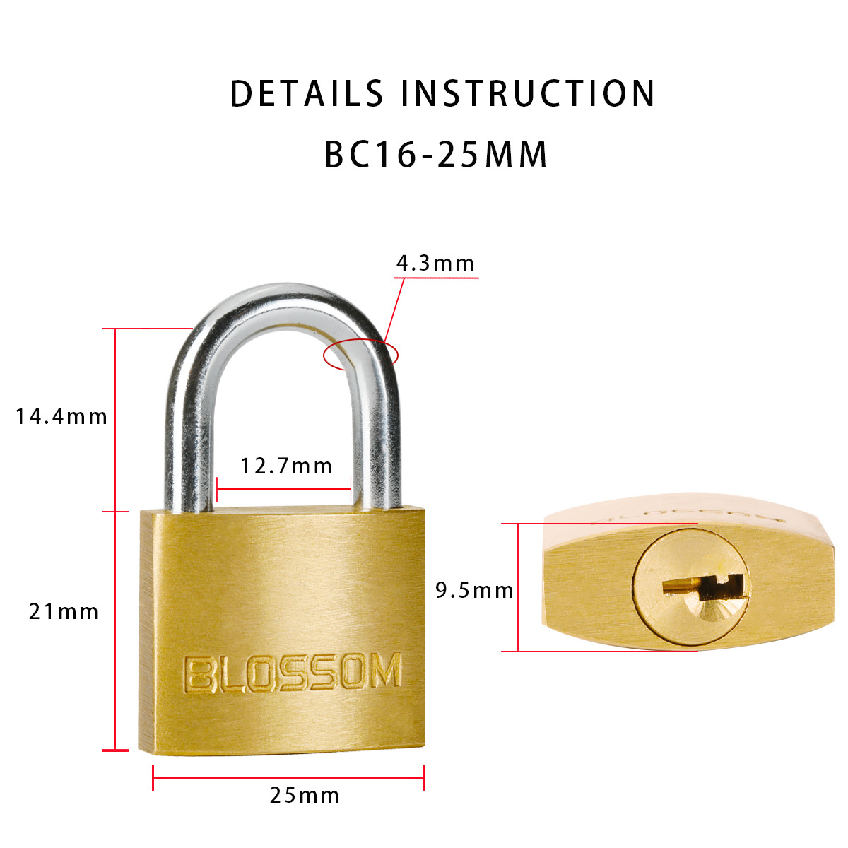 BC16 25MM Cadeado Lotes De Candado Para Gancho Blister Seguridad Pad Lock Candados Baratos 25 mm Economic Brass Padlock Lock