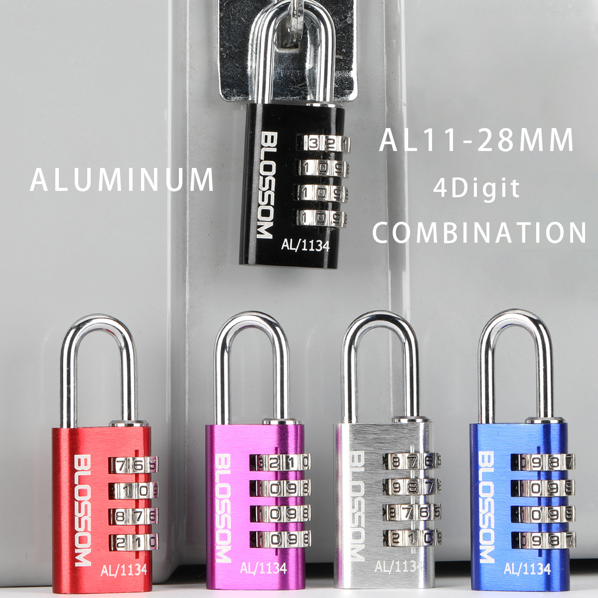 AL11 28MM 4 Digit Password Light Type Padlocks safe lock candados digitales code passcode dial digi Aluminum Combination Padlock