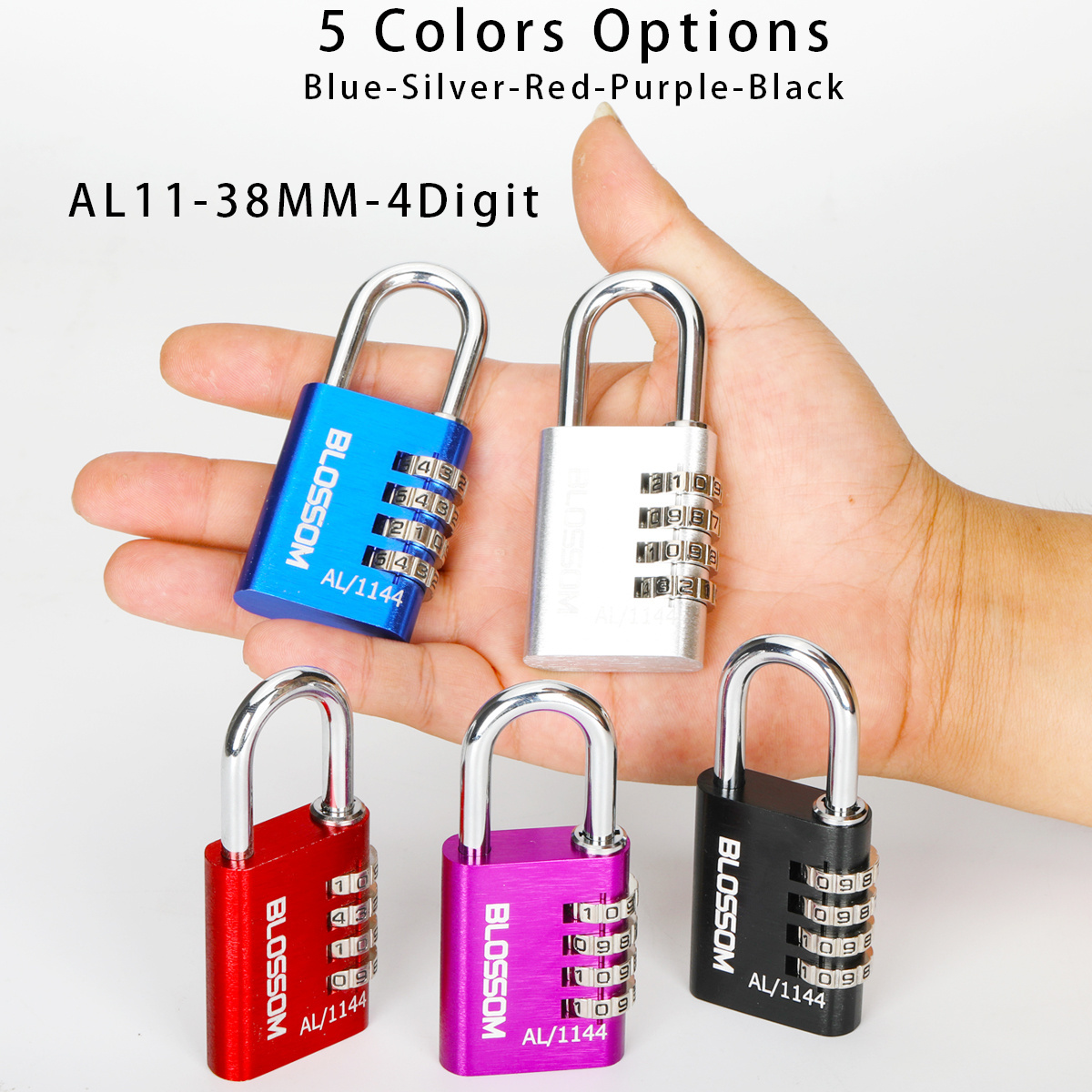 AL11 38MM 4 Digits Gym Cabinet Code luggage password cheap locks outdoor bags Aluminum Combination Padlock