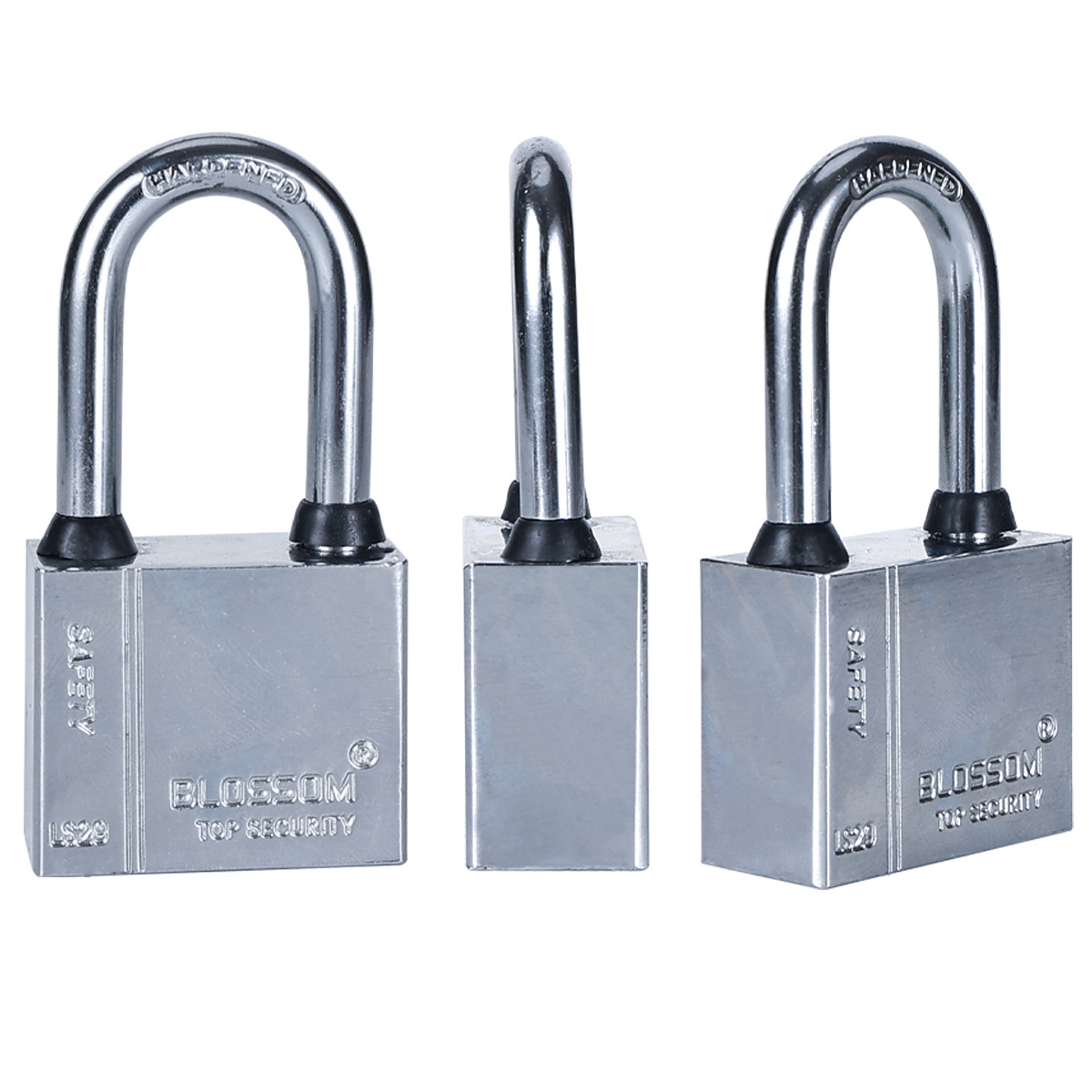 LS29L Long Shackle Chrome plating Square Iron Padlock Security Cage padlocks with same key security lock padlock