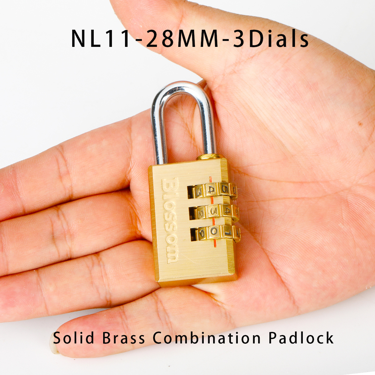 NL11 28MM 3 Digit Blossom Bag Password Pad Lock Copper Code Padlocks In Bulk 3 Number Travel Luggage Brass Combination Padlock