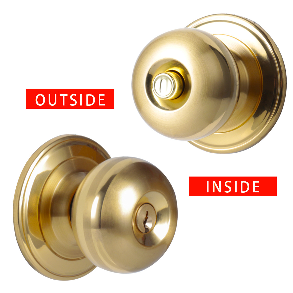 5791SB for hotel door hardware locks and handle portable gold stable door knob lock set brass ball locks