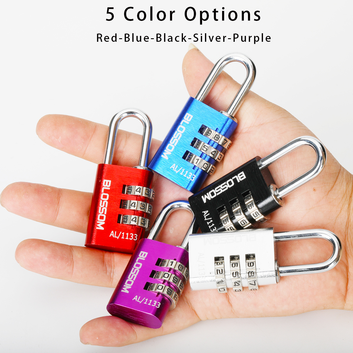 AL11 28mm 3 Digits luggage wheel lock with code padlocks combination lock outdoor journey handbag aluminum combination padlock