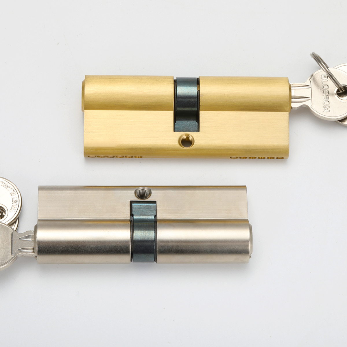 40mm + 40mm Euro Profile 80mm Length Bathroom Door Lock Parts Single Open Brass Lock With Keys Tun Knob Cylinder