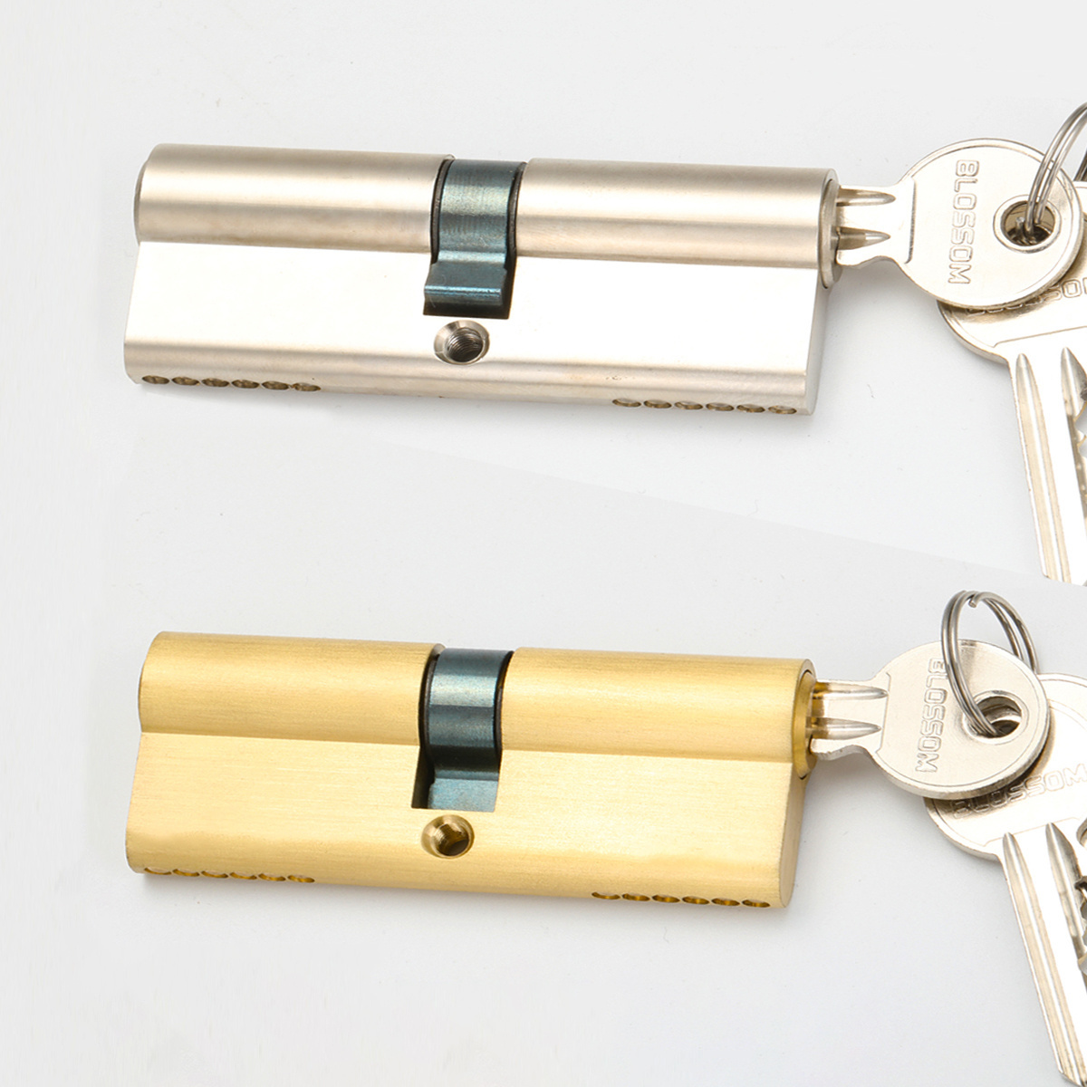 40mm + 40mm Euro Profile 80mm Length Bathroom Door Lock Parts Single Open Brass Lock With Keys Tun Knob Cylinder