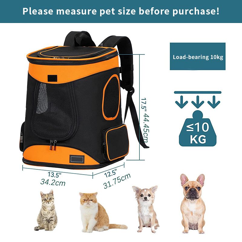 Pet Travel Backpack Carrier For Small Medium Dogs Portable Breathable Foldable Shoulder Pet Bag