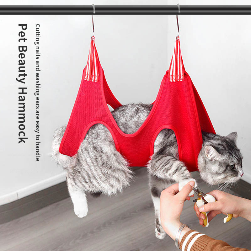 Small and medium-sized pet nail trimming hammock cat bathing pet grooming hammock