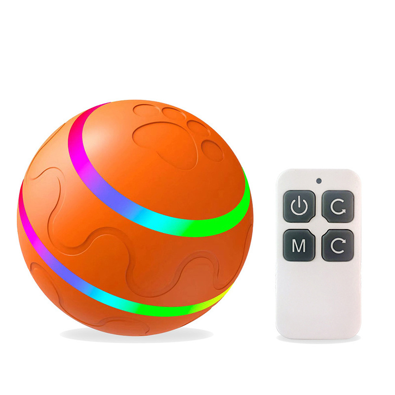 Interactive Pet cat ball toy charging  rolling self-Rotating  bite-resistant pet toy automatic dog toy ball Electric smart ball