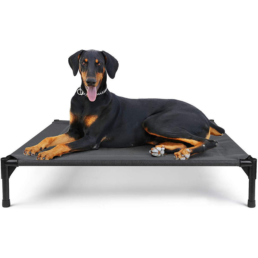 Outdoor Raised Dog Bed Stainless Steel Frame Large Cooling Elevated Pet Bed