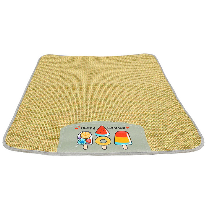 Durable Non-Slip Rattan Waterproof Sleeping Pad Summer Cooling Pet Dog Cat Mat Bed