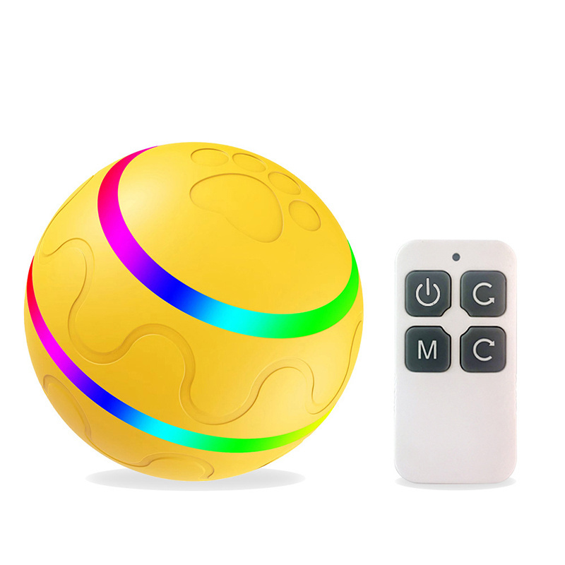 Interactive Pet cat ball toy charging  rolling self-Rotating  bite-resistant pet toy automatic dog toy ball Electric smart ball