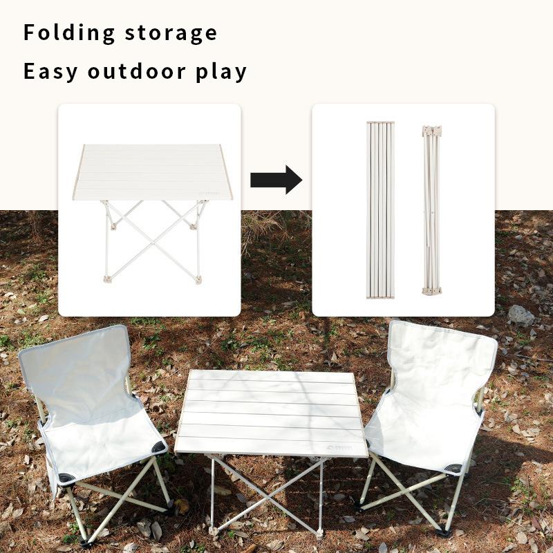 Camping Portable Pool Outdoor Folding Picnic Table Ultra-Light Aluminum Alloy Egg Roll Table Folding Tables