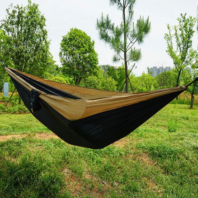 Outdoor Portable Ripstop Nylon Camping Hammock With Tree Straps For Travel