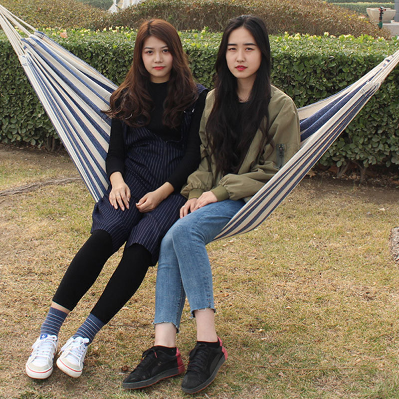 Outdoor Leisure Single Hammock Thickened Canvas Camping Swing Portable Hanging Chair