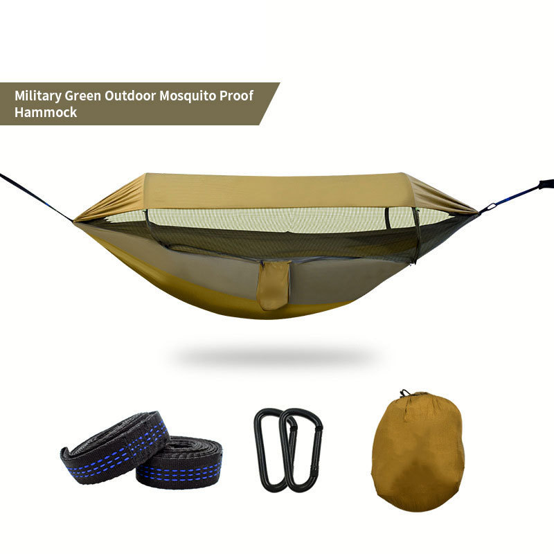 Outdoor Waterproof Durable Nylon Hammock Camping Equipment Thickened Mosquito Sun-proof Net Hammock Swing