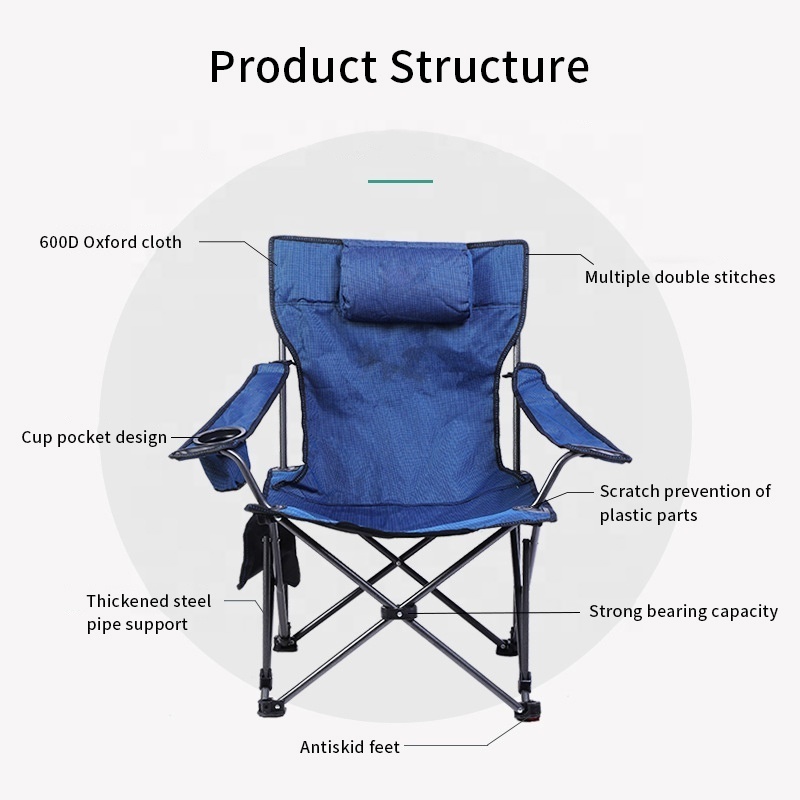 Custom Logo New Design Outdoor Heavy Duty Foldable Sea Chairs Beach Lounge Chair