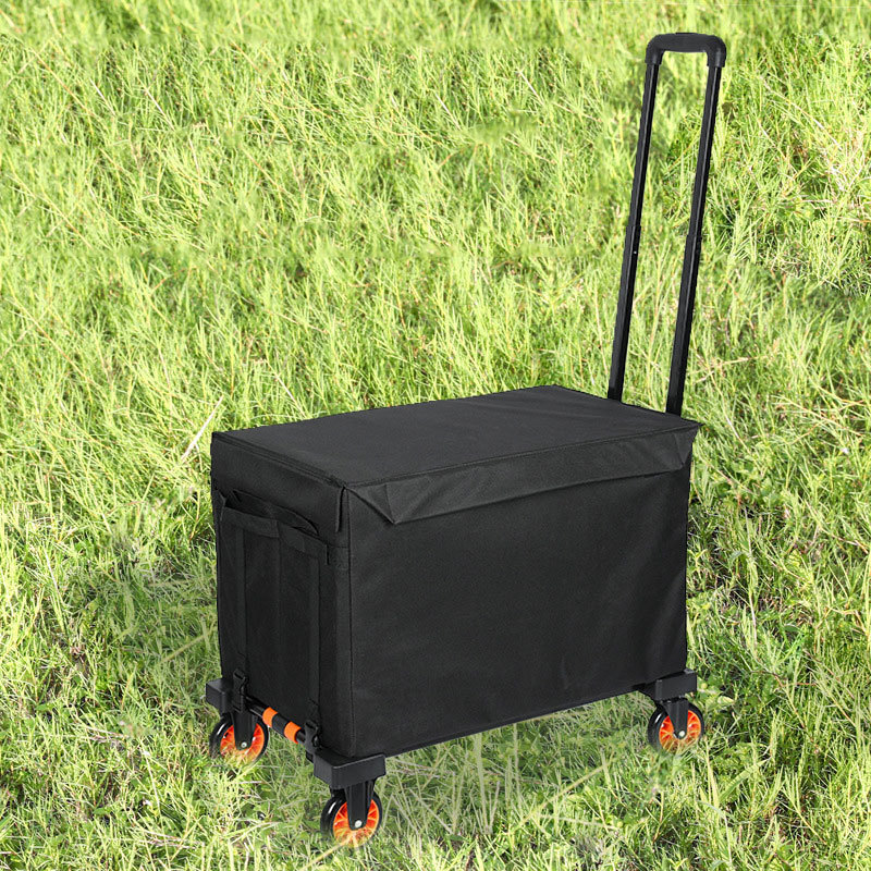 Four Wheeled Handcart Camping Car Trunk Outdoor Large Capacity Storage Bag Foldable Shopping Trolleys Cart Folding Wagon