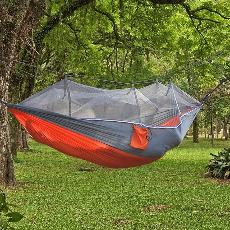 Lightweight Portable Nylon Tarffta Outdoor Camping Hammock With Mosquito Net