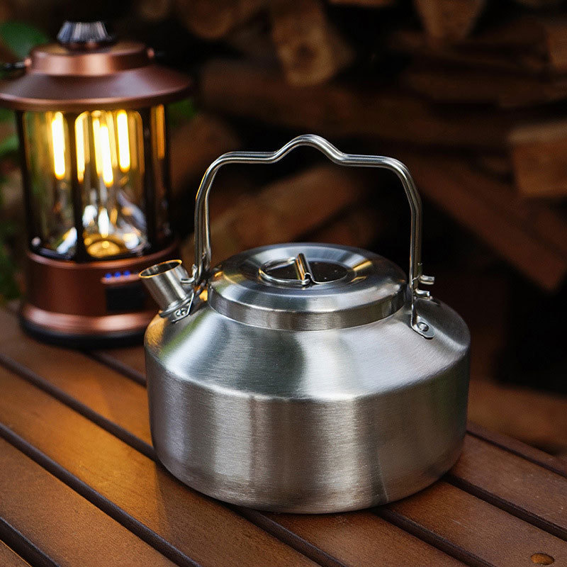 1 L Camping Water Pot 304 Stainless Steel Ultra Lightweight Portable Camping Tea Pot Coffee Pot Outdoor Mini Water Bottle