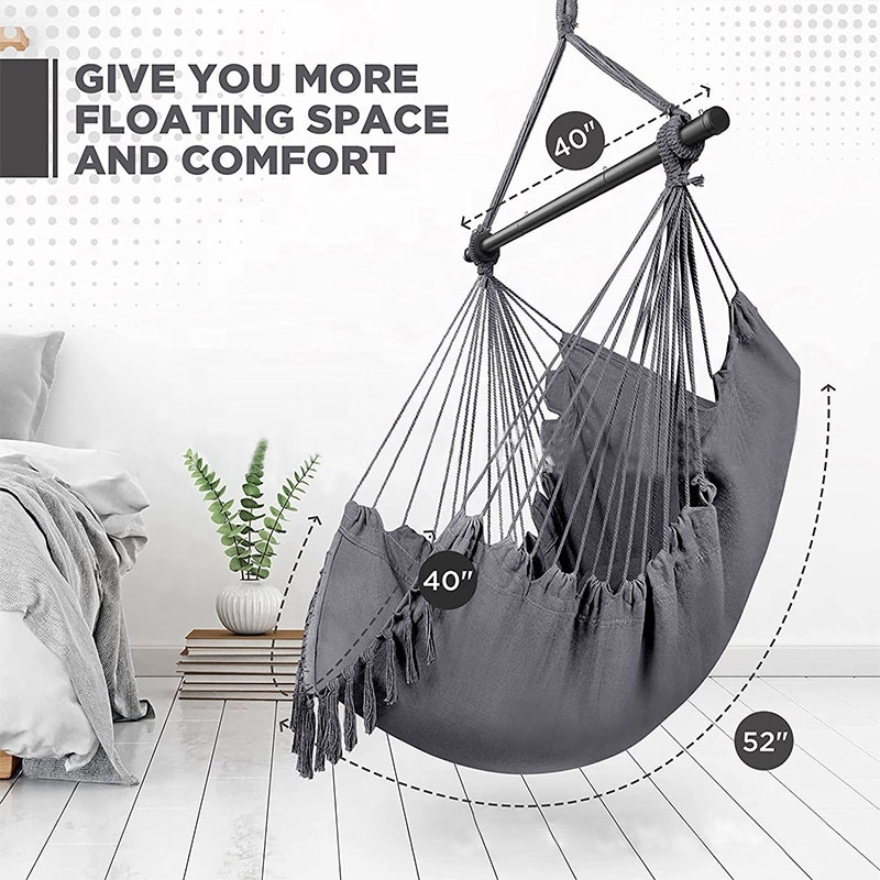 Folding Reinforced Iron Pipe Outdoor Hammock Anti-rollover Bedroom Swing Hanging Chair Camping Hammock