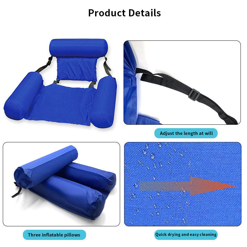 Outdoor Swimming Pool Foldable Chair Pvc Inflatable Chairs Floating Air Water Hammock Lounge Chair