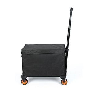 Four Wheeled Handcart Camping Car Trunk Outdoor Large Capacity Storage Bag Foldable Shopping Trolleys Cart Folding Wagon