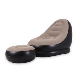 Locking Sofa Lazy Inflatable Bed Foldable Sofa Chair Thickened Lunch Lounge Chair With Foot Pedal