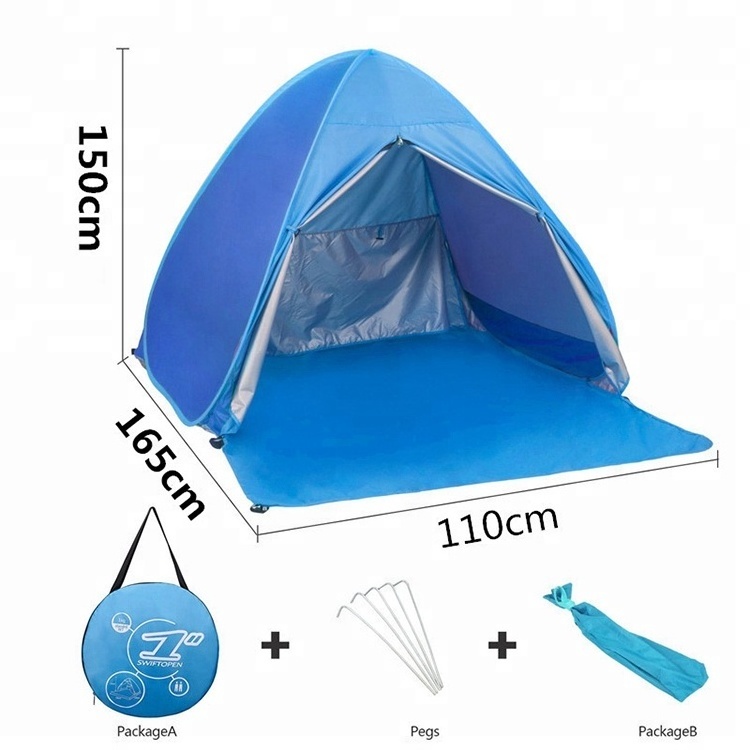 Anti Ultraviolet Light 1-2 Person Automatic Pop Up Outdoor Sun Shade Beach Tent Sun Shelter