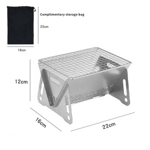 Household Outdoor Stainless Steel Card Furnace Barbecue Grill Charcoal Folding Grill Outdoor bbq Camping Fire Table