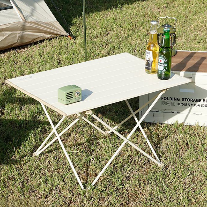 Camping Portable Pool Outdoor Folding Picnic Table Ultra-Light Aluminum Alloy Egg Roll Table Folding Tables