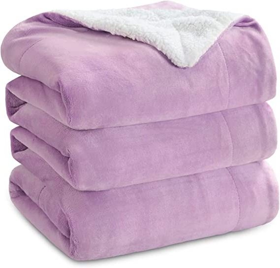 Sherpa Fleece King Size Blanket for Bed - Lalic Thick Fuzzy Warm Soft Large Blankets King Size, 108x90 Inches